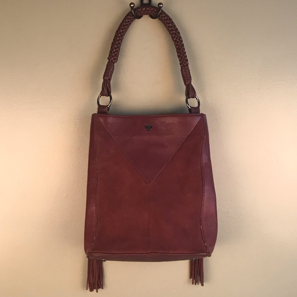 Sam Edelman fringed deep purple handbag